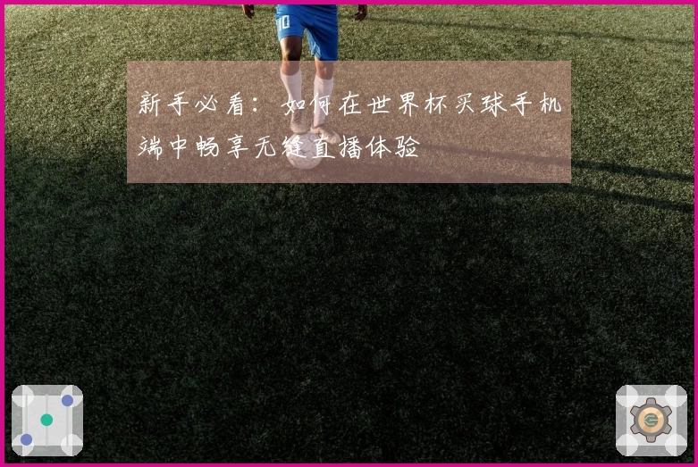 新手必看：如何在世界杯买球手机端中畅享无缝直播体验